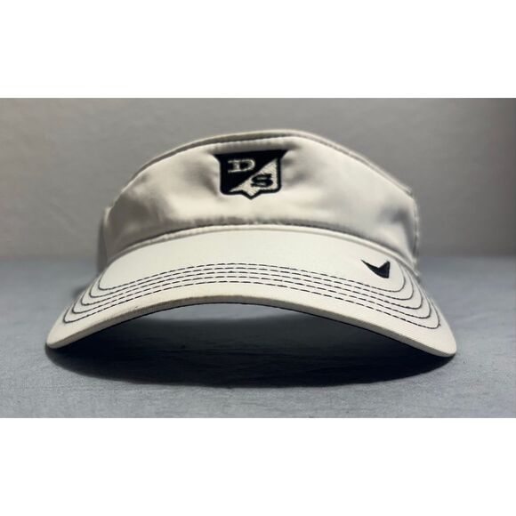 Nike Golf Visor Adult White Black Nike Swoosh Hook and Loop Adjustable - Picture 2 of 8